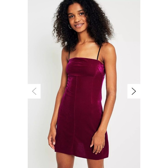 Urban Outfitters Pins & Needles Audrey Pink Velvet A-Line Slip Dress - Picture 5 of 6